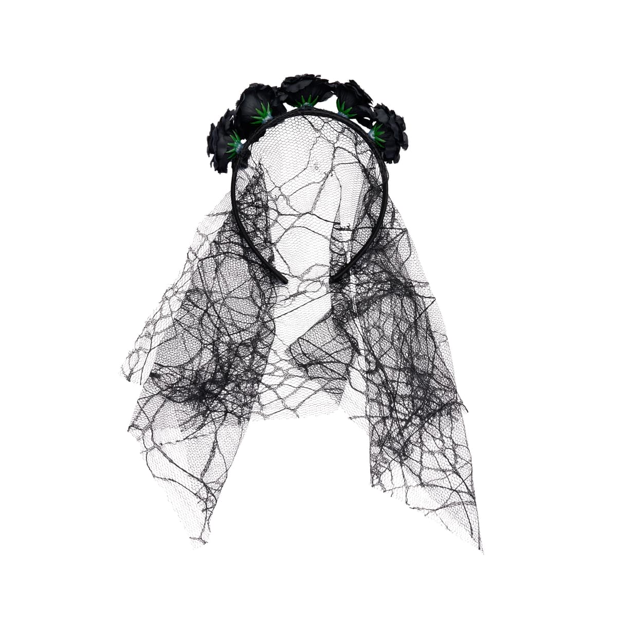 KICKS Beauty Flower Veil Headband Black
