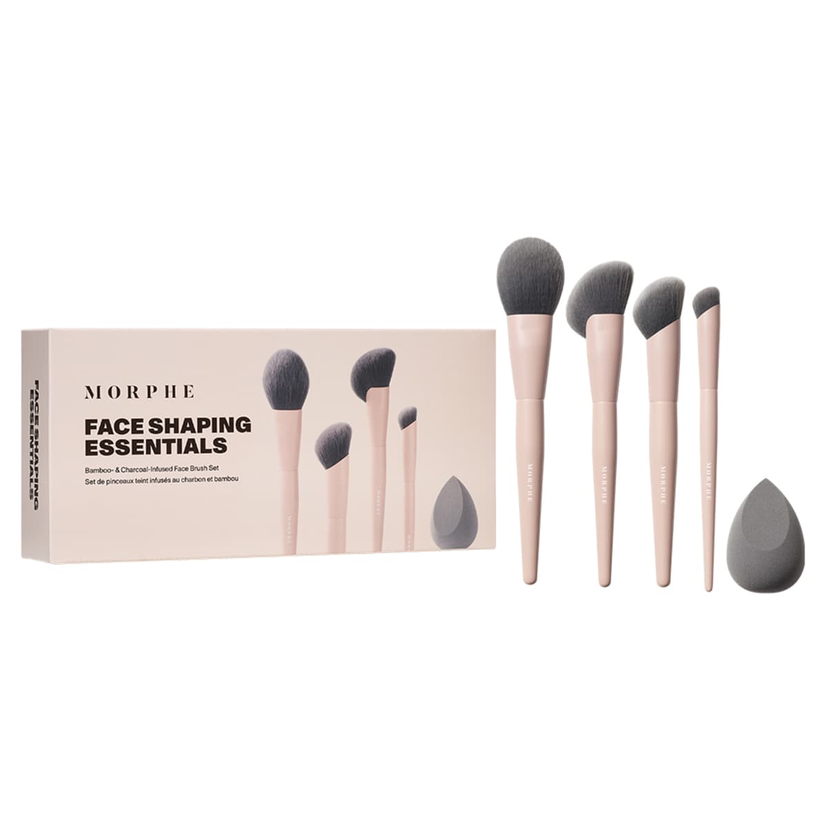 Morphe Shaping Essentials Bamboo & Charcoal Infused Face Brush Set
