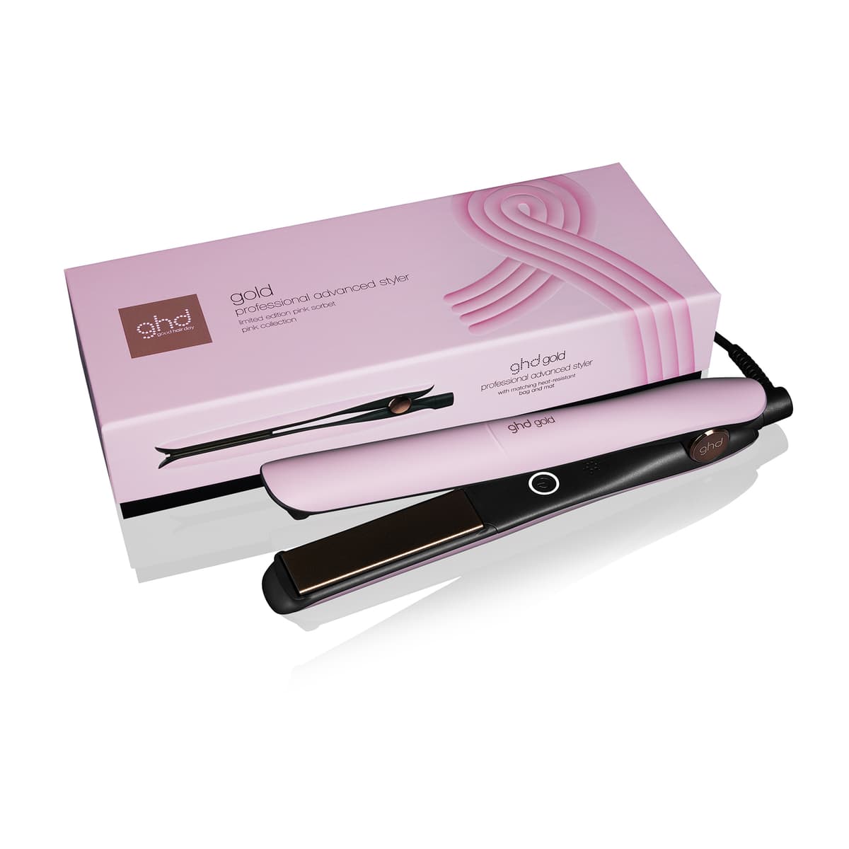 ghd Gold Hair Straightener in Pink Sorbet - Limited Edition 1 pcs