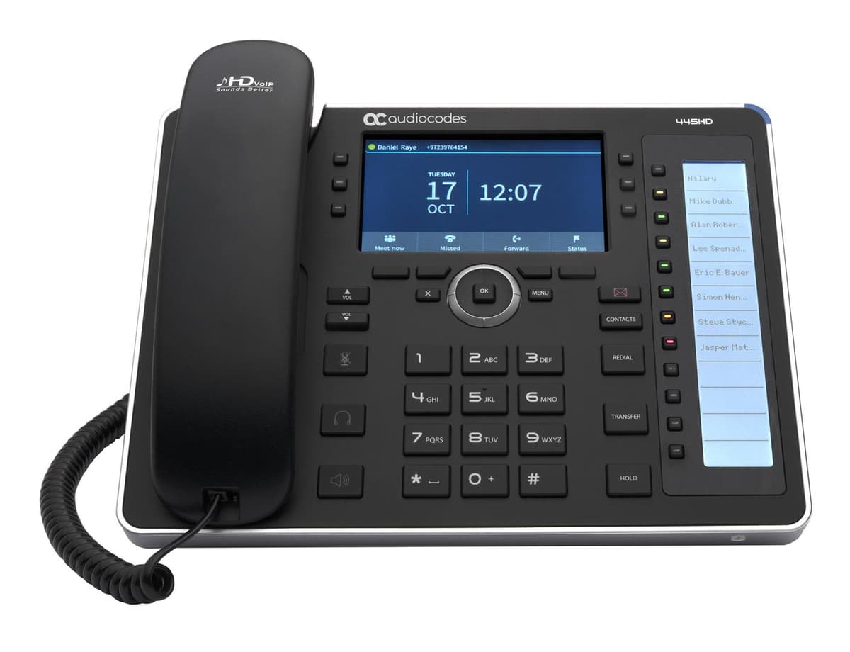 AUDIOCODES - 445HD IP-PHONE POE GBE WITH AN EXTERNAL PSU BLACK 2 ETHERNET 10 PERP