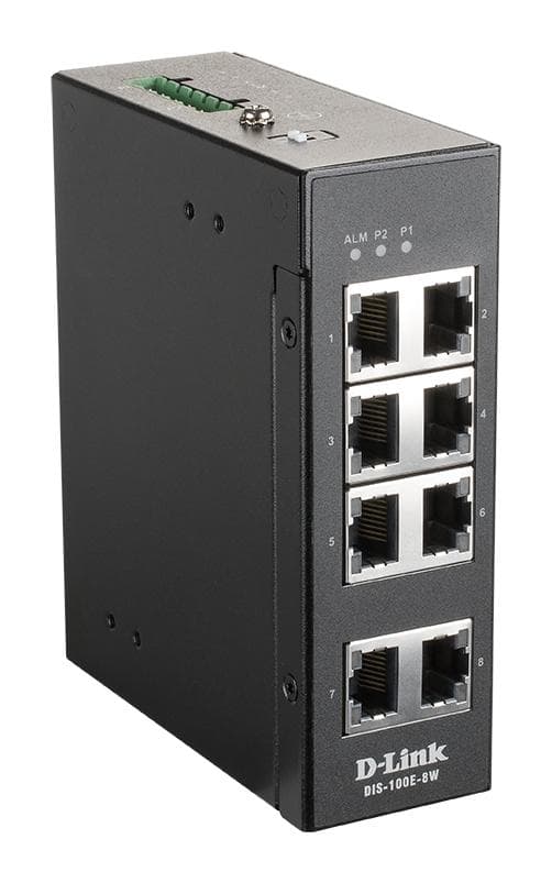 D-LINK - 8 Port Unmanaged Switch with 8 x 10/100 BaseT(X) ports
