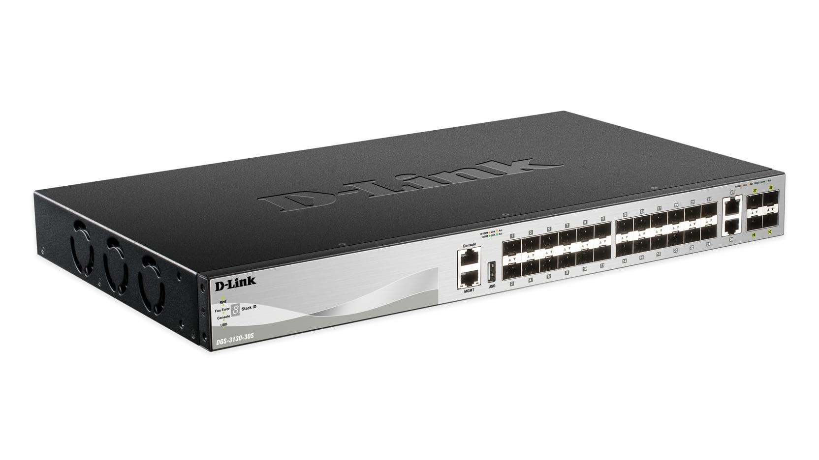 D-LINK - DGS-3130-30S/SI xStack 24XSFP 2X10GBASE-T 4XSFP+ Layer 3 Stackable Switch 370W