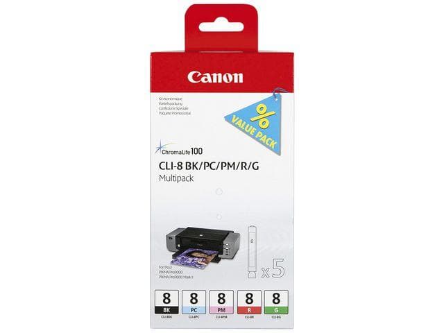 CANON - INK CLI-8 BK/PC/PM/R/G MULTI PACK