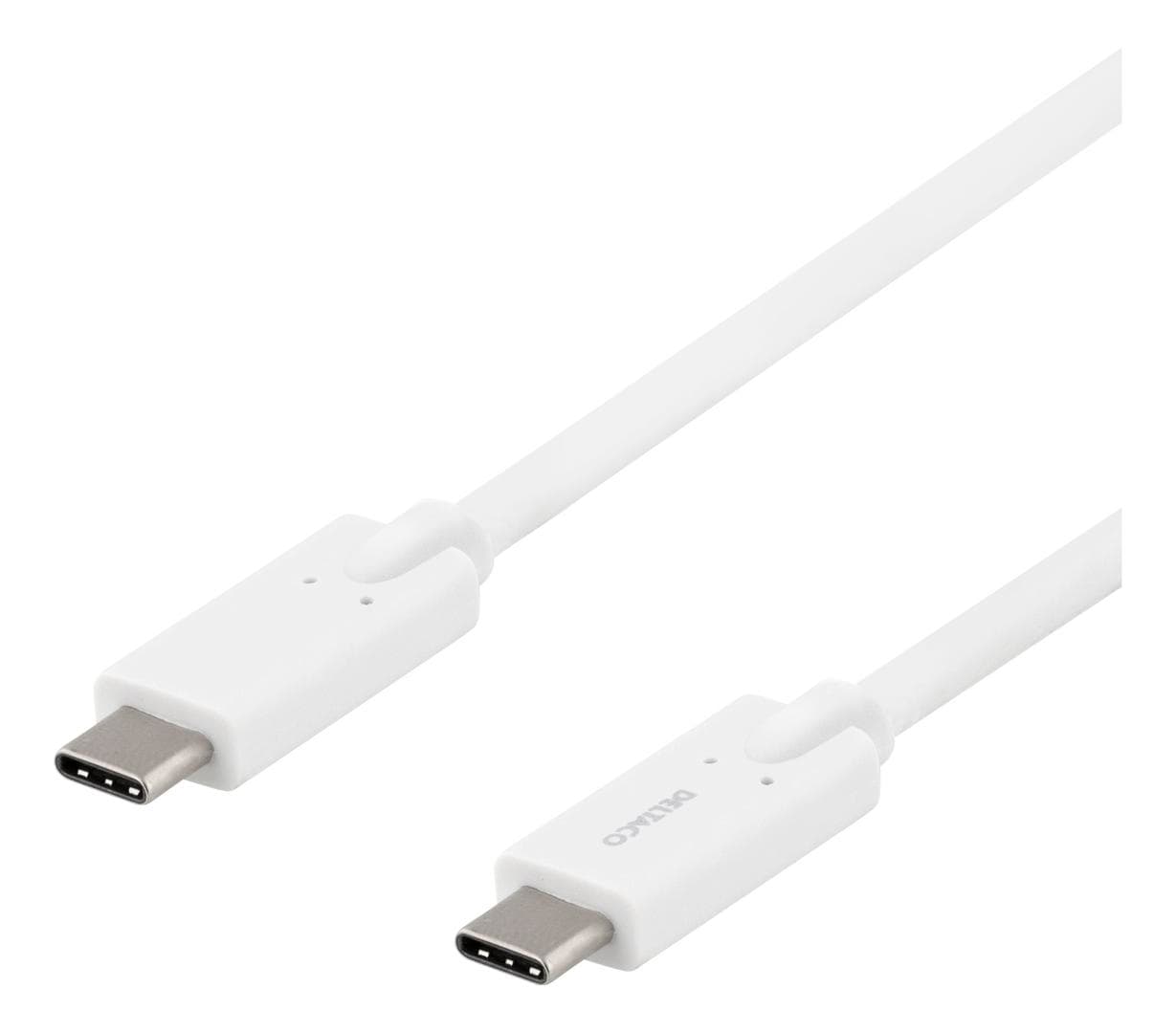 DELTACO - USB-C - USB-C cable, 5Gbit/s, 5A, 2M, white