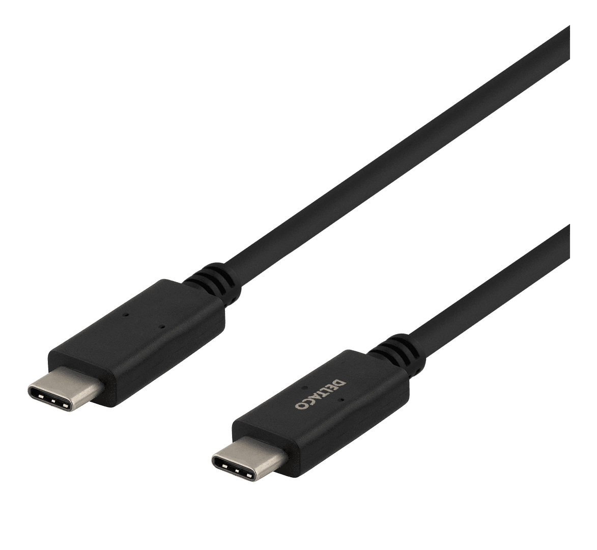 DELTACO - USB-C - USB-C cable, 5Gbit/s, 5A, 1M, black