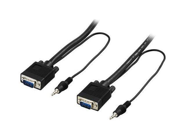DELTACO - VGA / lyd-kabel 20m VGA (D-Sub) + 3.5mm VGA (D-Sub) + 3.5mm Sort