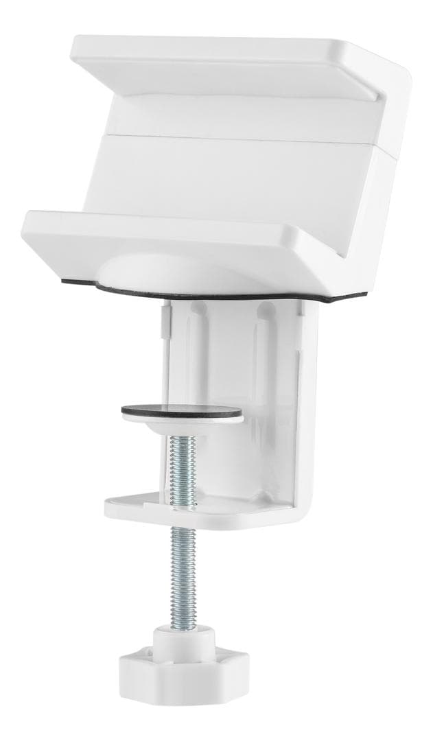DELTACO - OFFICE Holder for socket with clamps, for desks, white