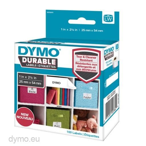 DYMO - Etikett Ekstra sterk 25mmx54mm permanent hvit (100)