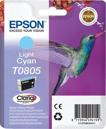 EPSON - T0805 Light Cyan Ink Cartridge P50/PX650/PX700W/710W/PX800FW/810FW