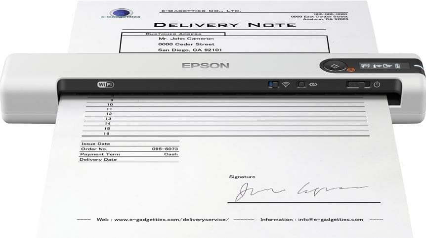 EPSON - WorkForce DS-80W Document scanner Contact Image Sensor CIS A4 600x600dpi 15pp 300scans/d USB 2.0 Wi-Fi