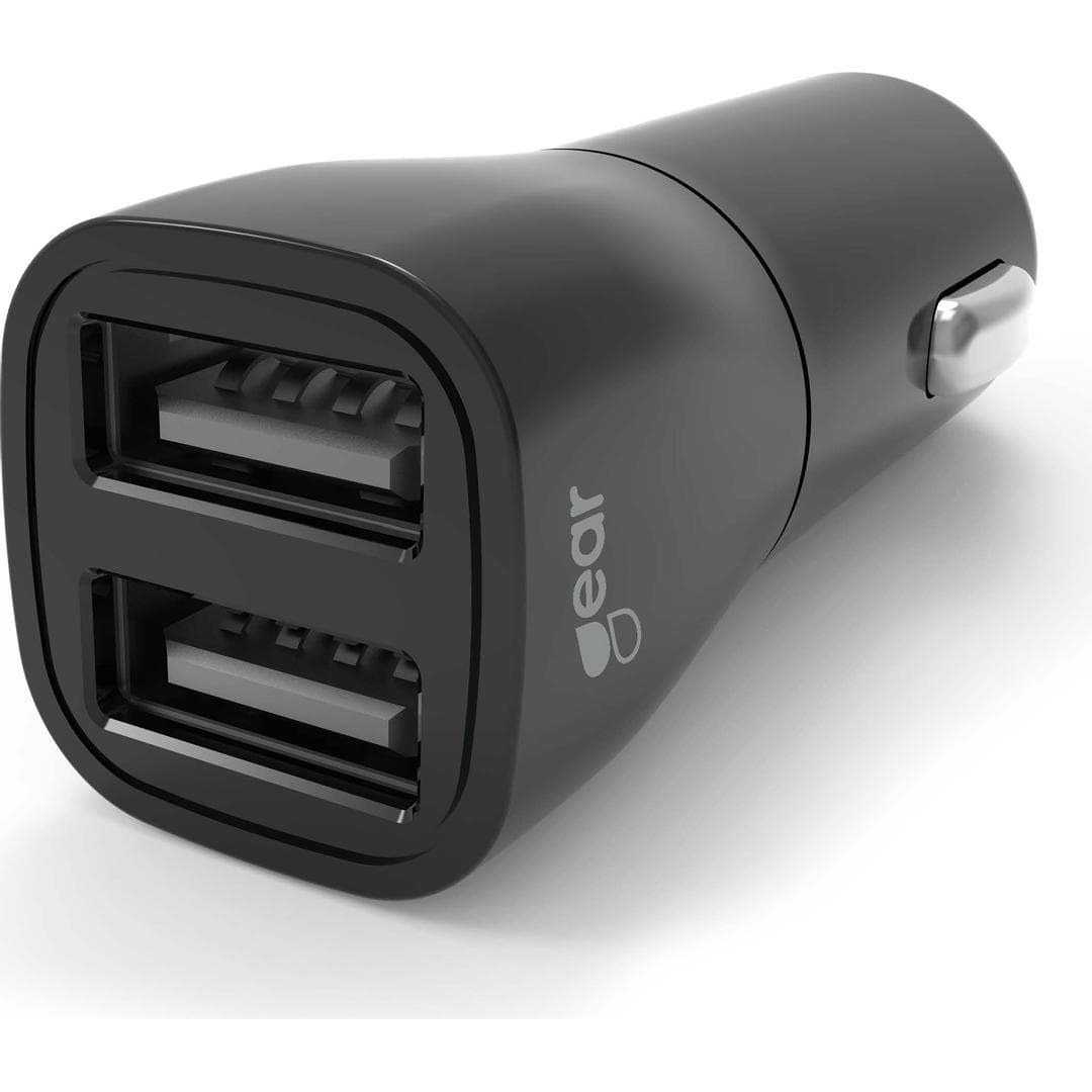 GEAR - Lader 12/24V 2xUSB-A 3,4A Svart