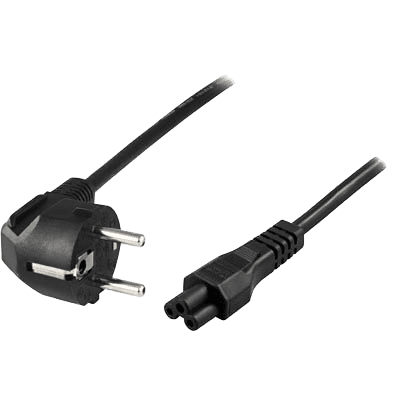 DELTACO - device cable, angled CEE 7/7 - straight IEC C5, 2m, LSZH