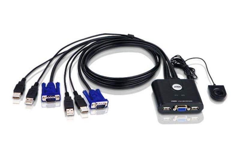 ATEN - KVM-switch, 1 konsol styr 2 datorer, USB, 0,9m