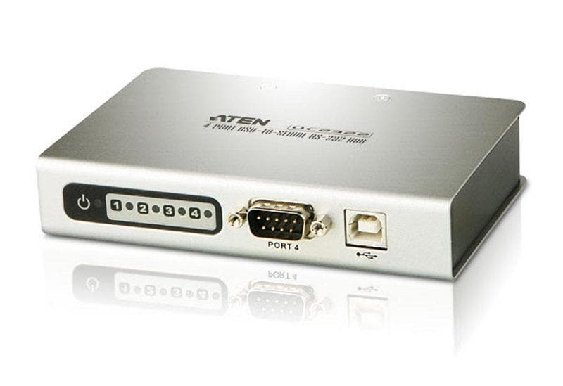 ATEN - USB-ansluten seriell hub, 4 portar, RS-232, DB9ha