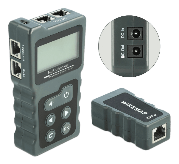 DELOCK - LCD Cable Tester RJ45 / PoE / DC