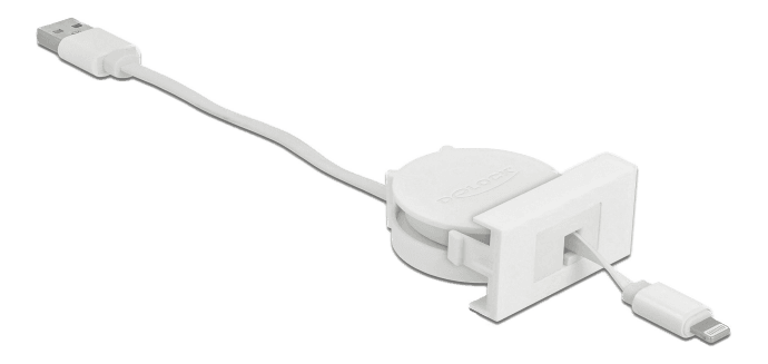 DELOCK - Easy 45 Module USB 2.0 Retractable Cable USB Type-A to 8 Pin Li