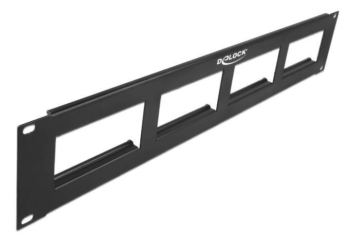 DELOCK - Easy 45 19? Patch Panel cut-out 4 x 90.5 x 45.2 mm, 2U, black