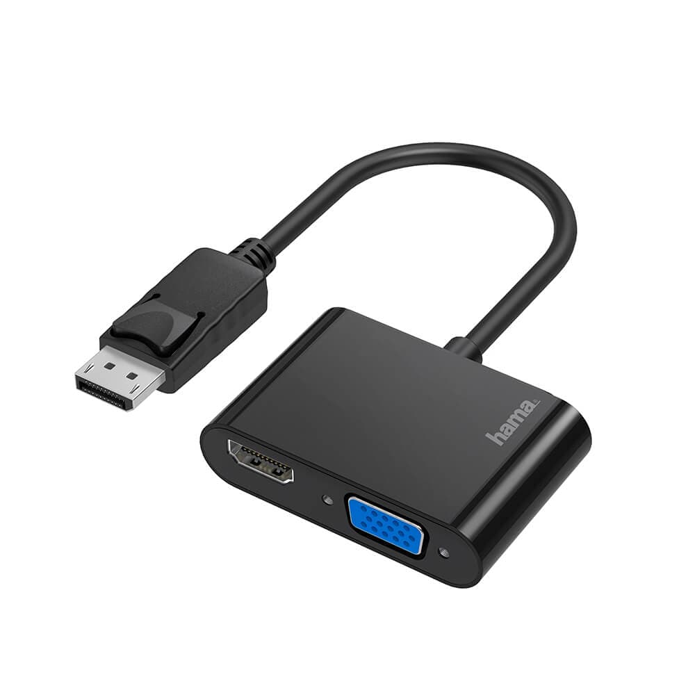 HAMA - Adapter Multimedia 2-in-1 DisplayPort-VGA/HDMI 4K