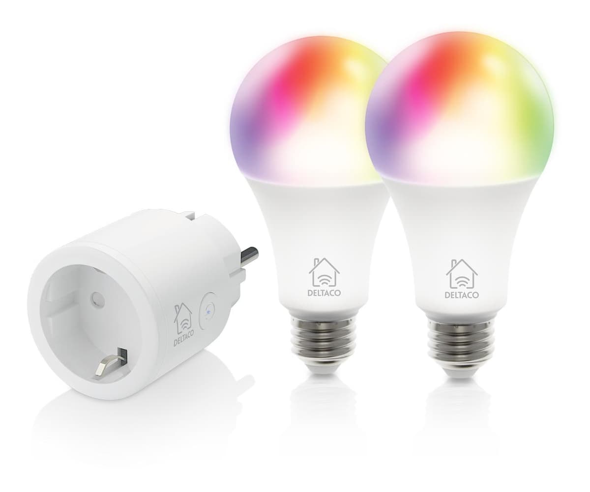 DELTACO - Starter Kit With Two RGB Bulbs And One Plug