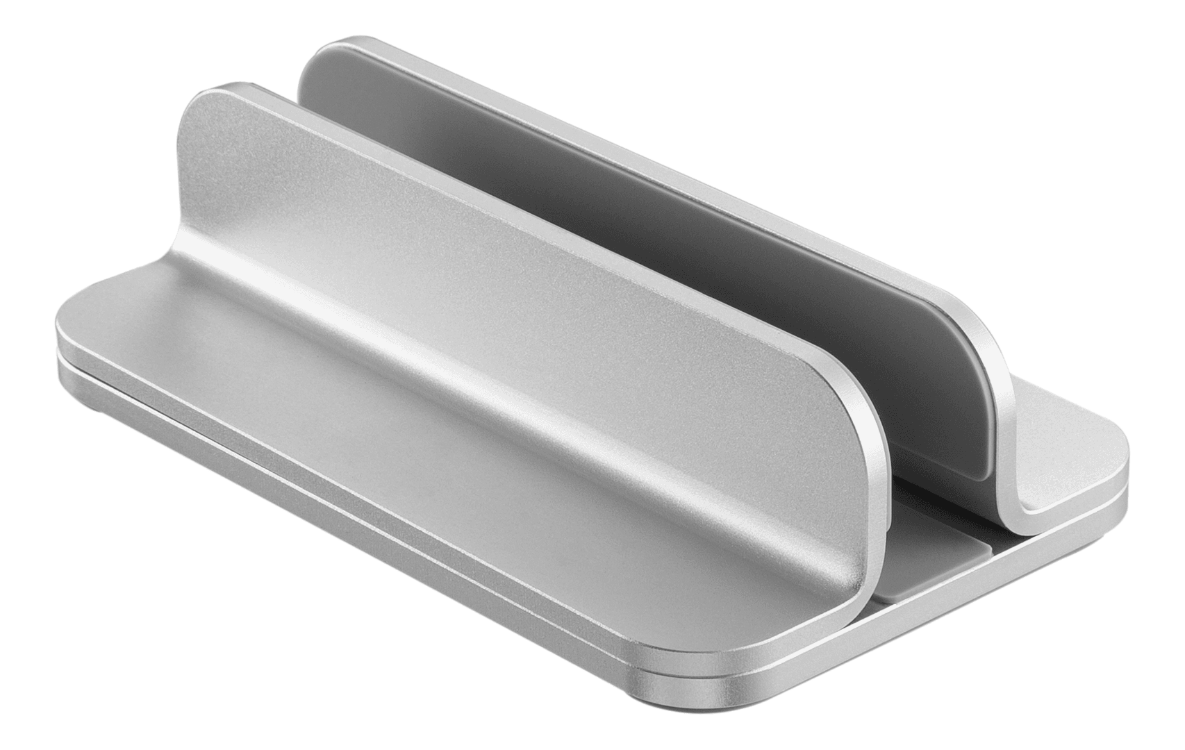 DELTACO - OFFICE Vertikalt laptop-stativ, aluminium, 11-17”, sølv