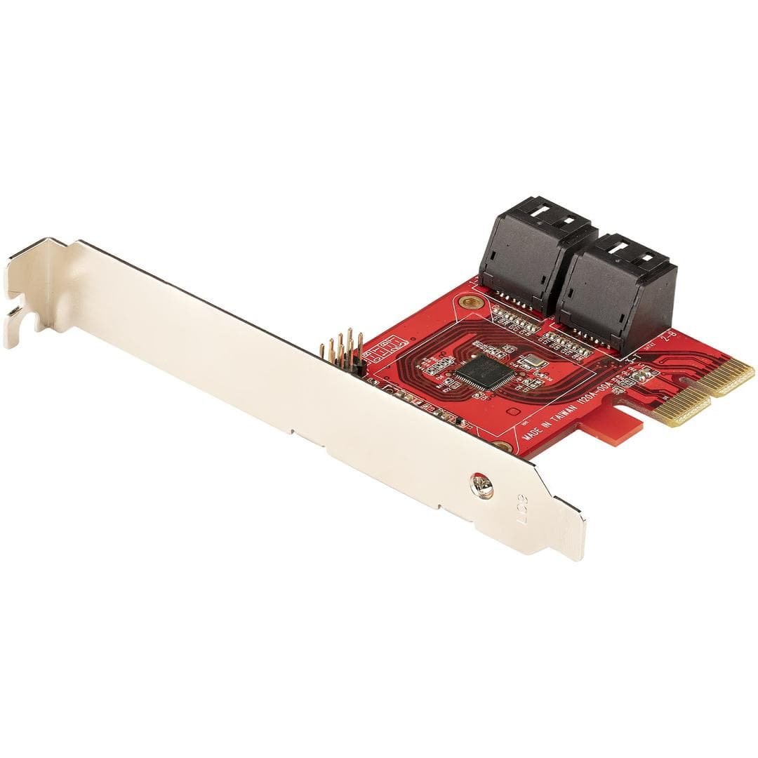 StarTech - SATA PCIe Card, 4 Port PCIe SATA Expansion card, 6Gbps SATA Card, Low/Full Profile, SATA Stacked Connectors, ASM1164 Non-Raid SATA Controller Card - PCI Express to SATA Converter - Diskkontroller - SA