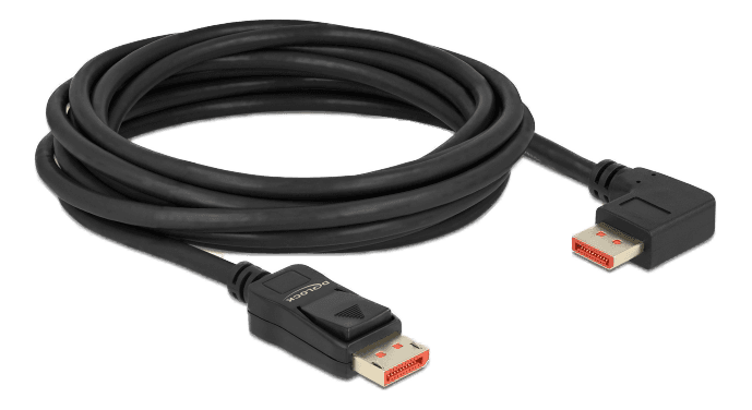 DELOCK - DisplayPort cable male straight to male 90° right angled 8K 60
