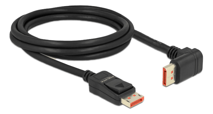 DELOCK - DisplayPort cable male straight to male 90° upwards angled 8K 6
