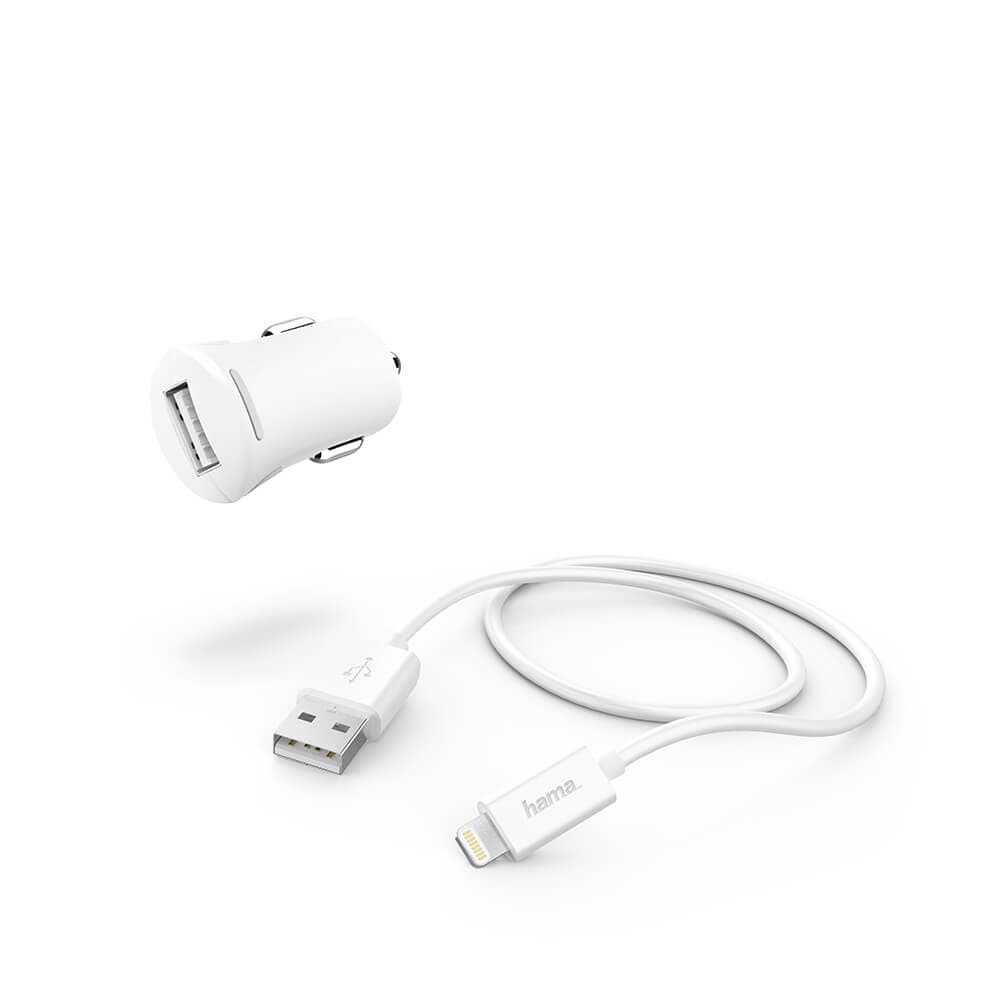 HAMA - Car Charging Kit Lightning White
