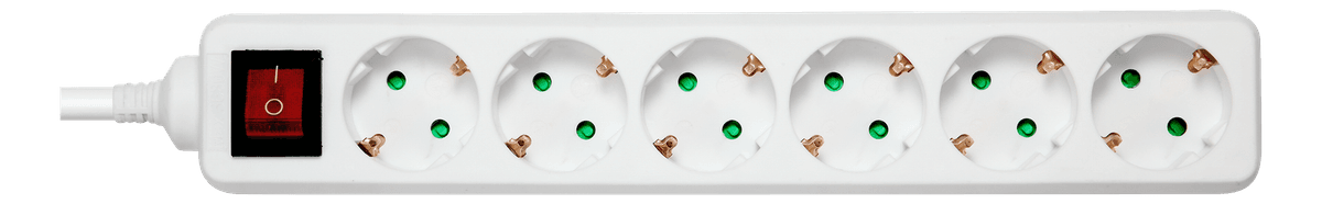 DELTACO - outlet 6xCEE 7/3 1xCEE 7/7 switch 5m white