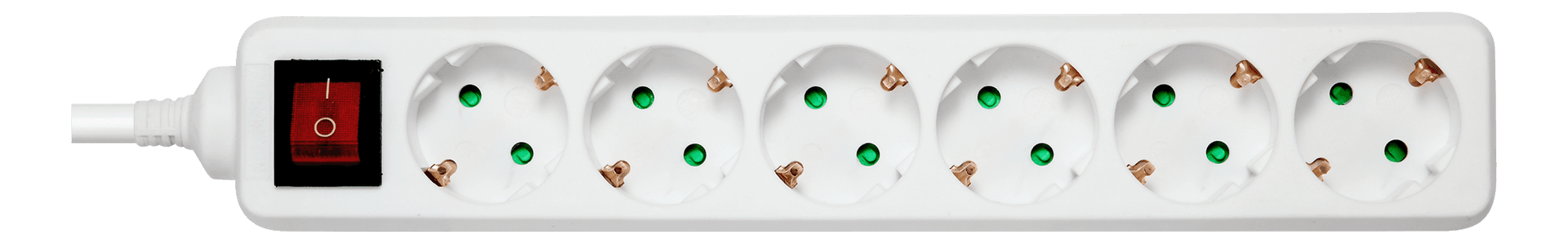 DELTACO - outlet 6xCEE 7/3 1xCEE 7/7 switch 5m white