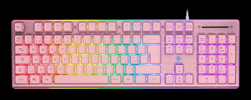 DELTACO - PINK LINE PK75 RGB-tangentbord, 105 tangenter, nordisk layout, Pink