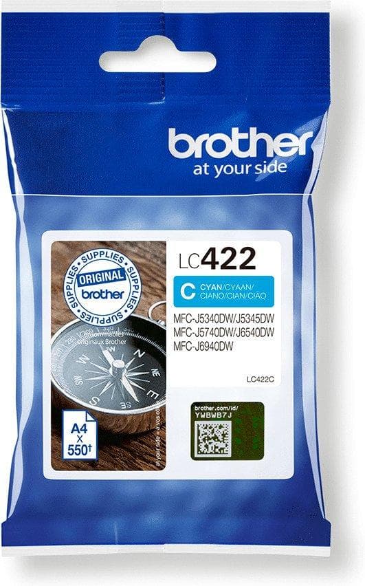 BROTHER - LC422C - Cyan - original - ink cartridge - for Brother MFC-J5340DW, MFC-J5345DW, MFC-J5740DW, MFC-J6540DW, MFC-J6940DW