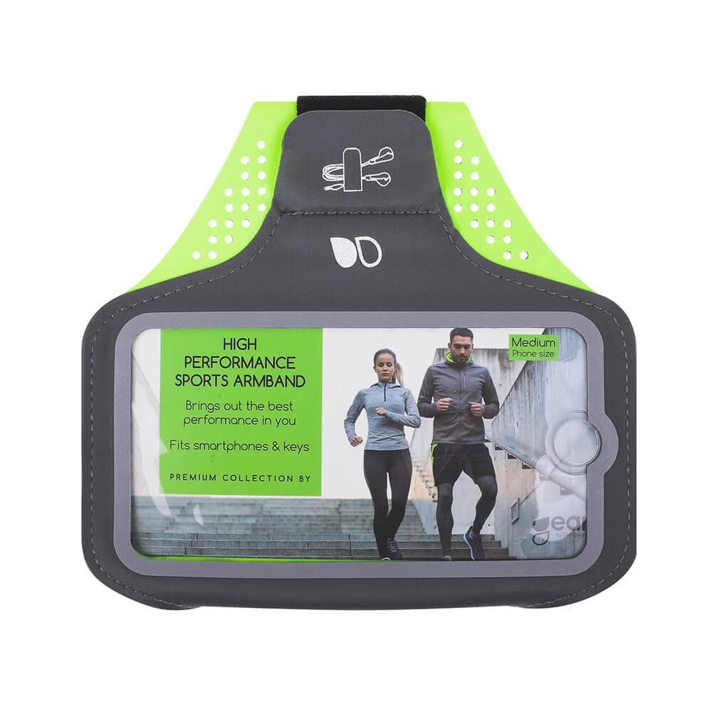 GEAR - SportsarmbÃ¥nd Premium Universal Medium 6.1" GrÃ¥/Gul