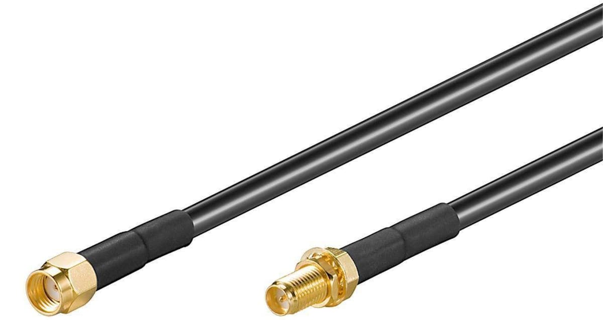 DELTACO - WLAN Extension Cable 10m Black
