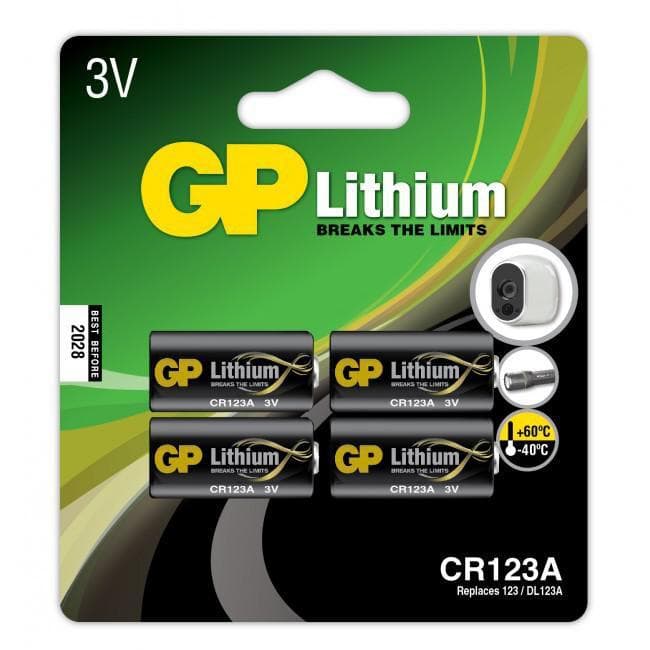GP - Batteri Lithium fotobatteri CR 123A-C1_ 4-pack /102033