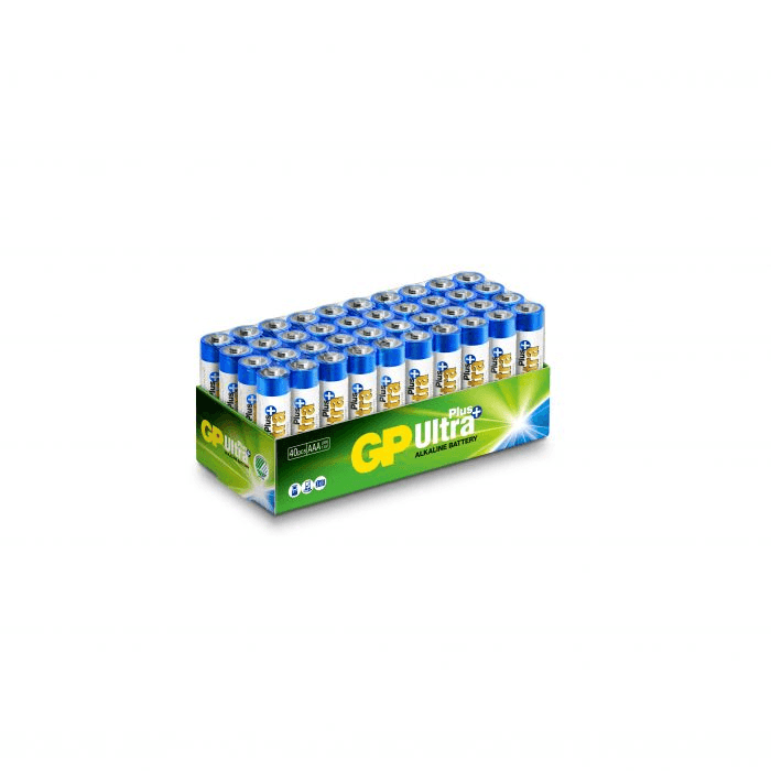 GP - Ultra Plus Alkaline Battery, Size AAA, 24AUP/LR03, 1.5V, 40-pack