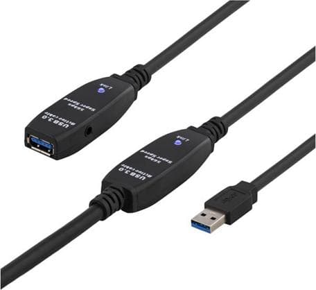 DELTACO - USB 3.0 USB extension cable 10m Black