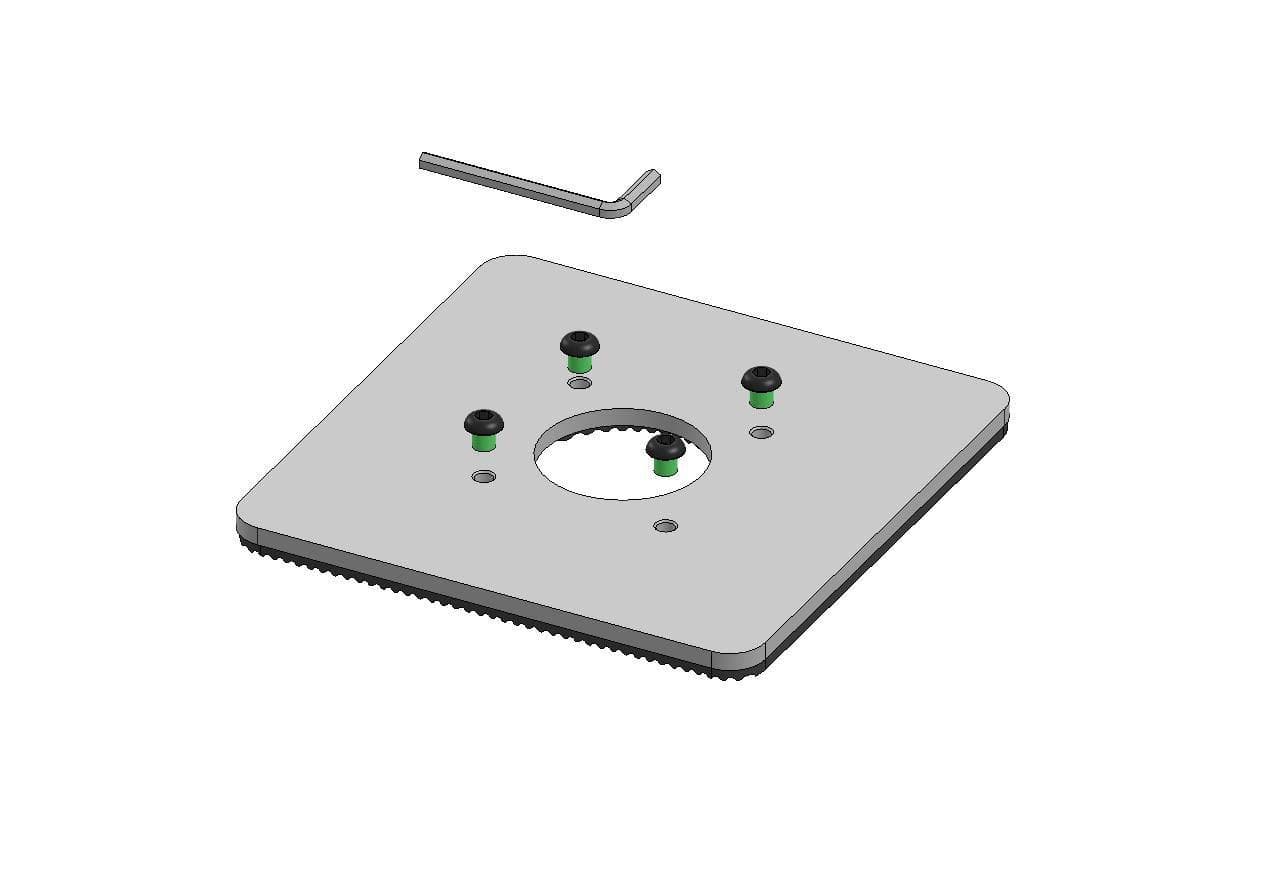 ERGONOMIC SOLUTIONS - 150x150mm Baseplate 5mm  -  BLACK