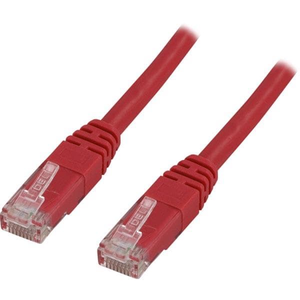 DELTACO - Connecting cable - RJ-45 (male) to RJ-45 (male) - 15 m - UTP - CAT 6 - multi-wire - red