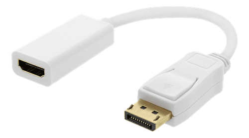 DELTACO - DisplayPort till HDMI adapter, 4K 60Hz, 0,2m, Vit