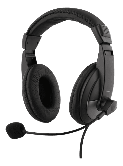 DELTACO - Headset, Mic, 3,5mm svart