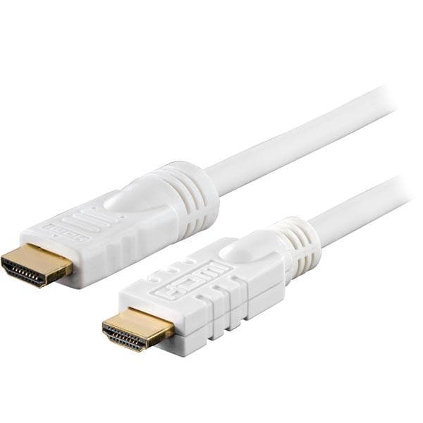 DELTACO - HDMI cable, active, ha-ha, 1080p, v1.4, 20m, white