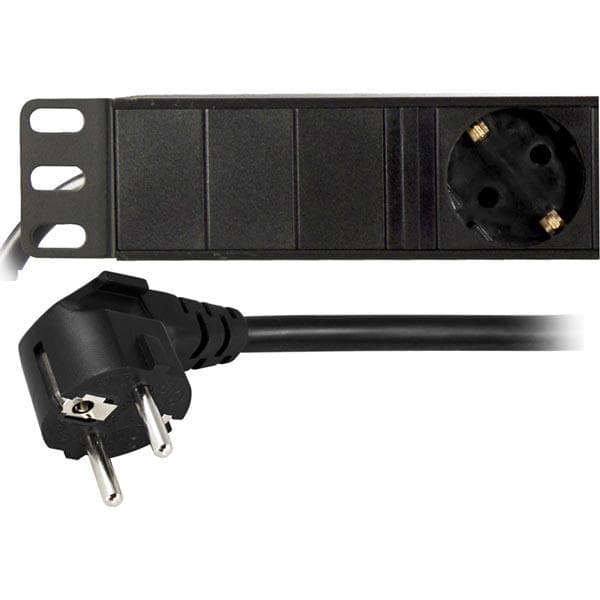 DELTACO - Cable frog branches with 6xCEE 7/4 socket, 1xCEE 7/7, prick protection, black