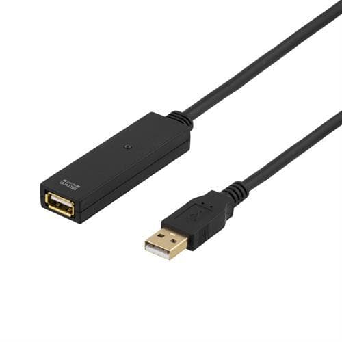DELTACO - USB2 EX15 M Prime Active USB 2.0 Extension Cable Type A Male to Type A Female 15 m Black