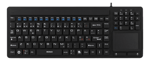 DELTACO - Keyboard with touchpad, IP68, 104 keys, black