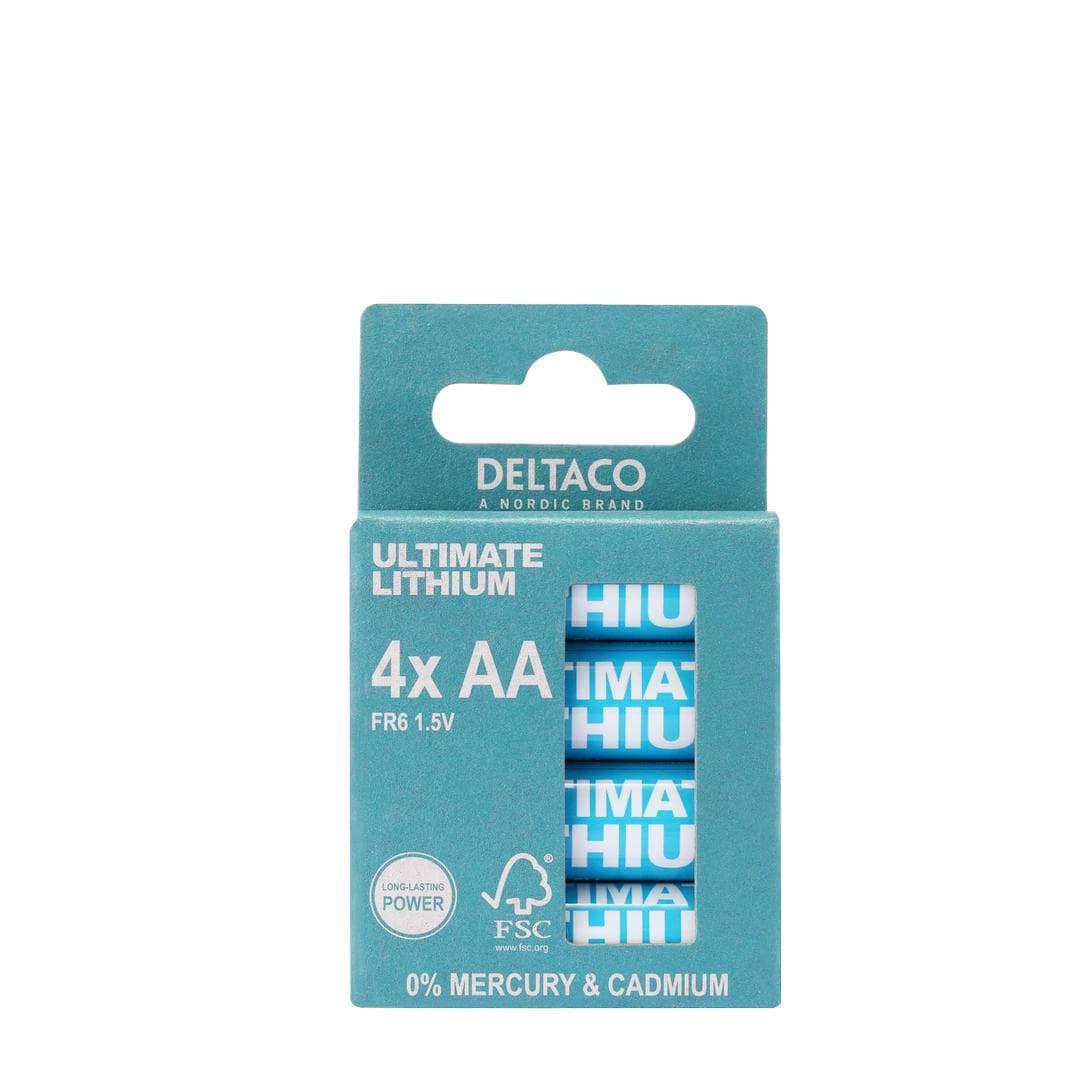 DELTACO - Ultimate Lithium, 1.5V, FR6/AA size, 4-pk