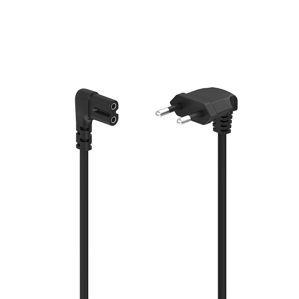 HAMA - Power Cable Angled Euro Plug Black 5.0m