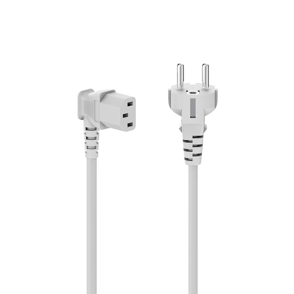 HAMA - Power Cable Angled 3-pole White 5.0m
