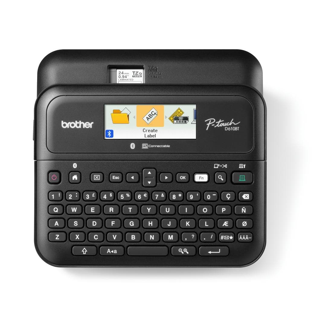 BROTHER - PT-D610BTVP P-touch Desktop Label Printer up to 24mm USB and Bluetooth Connection Includes Carry Case and AC-adapter