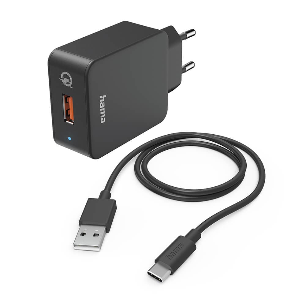 HAMA - Charger 220V with USB-C Cable Qualcomm 19.5W Black
